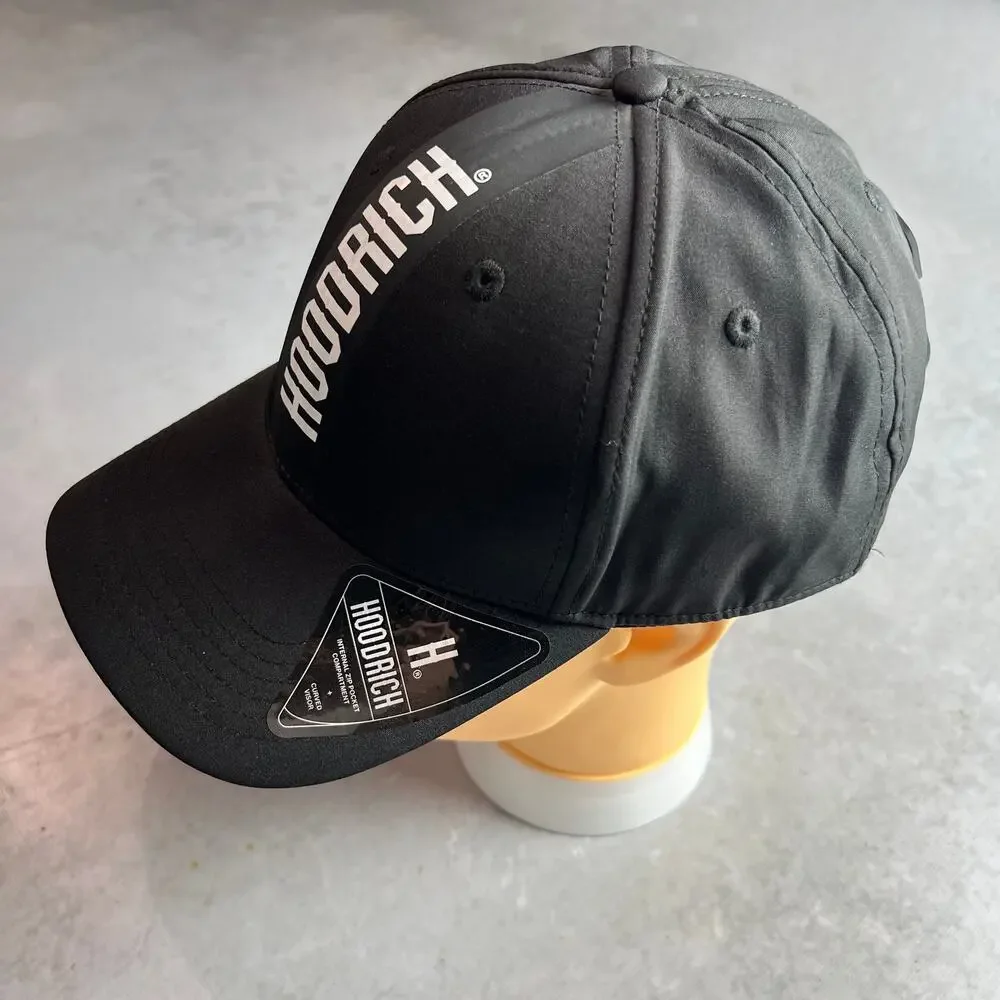 Hoodrich OG Tracks Cap Strapback Internal Zipper Pocket Black Adjustable Hat NWT